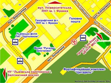 Сiтiлайт B у Львові вул. Коперника (зупинка), місце 1 схема