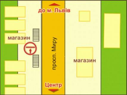 Билборд B в Львове пр. Миру, 23 схема