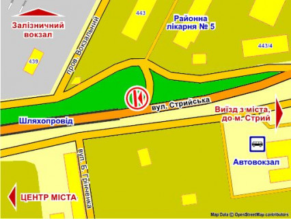 Билборд A в Дрогобыче вул. Стрийська (біля шляхопроводу) схема