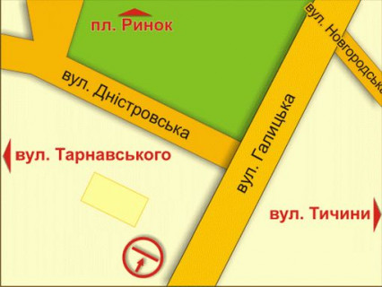 Сiтiлайт B у Івано-Франківську вул. Дністровська, 3 (з боку "ПриватБанку") схема