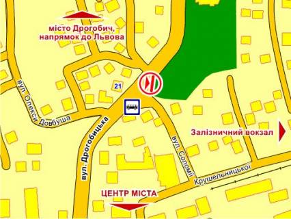 Білборд, Бігборд (Борд)  A у Львові вул. Дрогобицька (навпроти буд. 21) схема