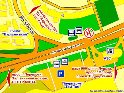 Билборд B в Львове пер. вул. Кравчука – Соборності, знизу схема