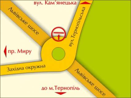 Білборд, Бігборд (Борд)  A у Хмельницькому пер. вул. Львівське шосе – Тернопільської, справа схема