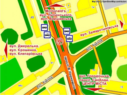 Сітіскролл Р/П у Львові пр.Чорновола, 45, роздільча смуга (місце 1), в центр, пакет скролл 2 схема