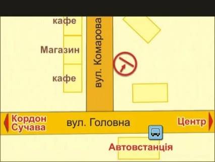 Білборд, Бігборд (Борд)  A у Чернівцях вул. Комарова, 6 схема