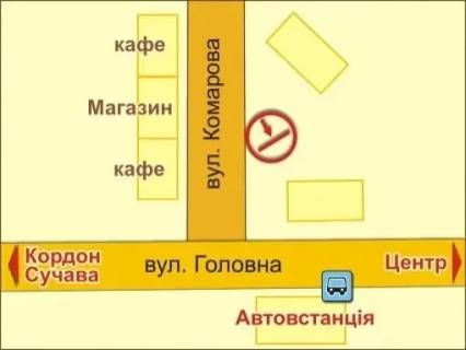 Билборд B в Львове вул. Комарова, 6 схема