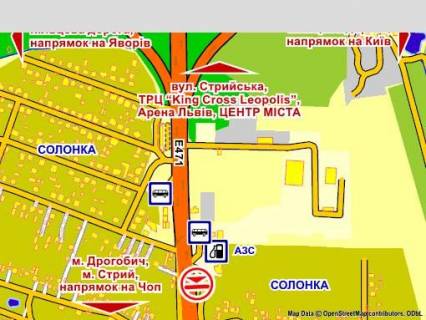Билборд B в Львове с. Солонка ( біля АЗС "WOG"), 5х12 м схема