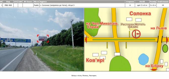 Билборд A в Львове с. Солонка (напрямок до Чопа), місце 3 фото 1