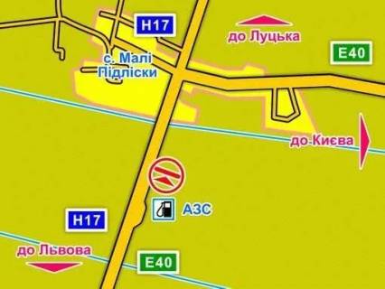 Билборд A в Львове с. Малі Підліски (Київська траса, напрямок до Києва), конструкція ||, 5х12 м схема