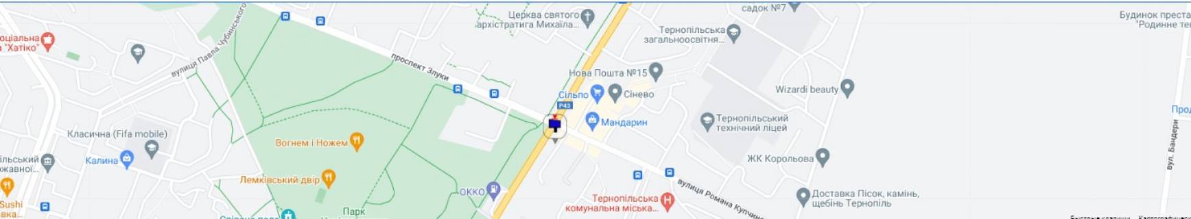 Билборд B в Тернополе пр. Злуки – вул. 15 Квітня схема