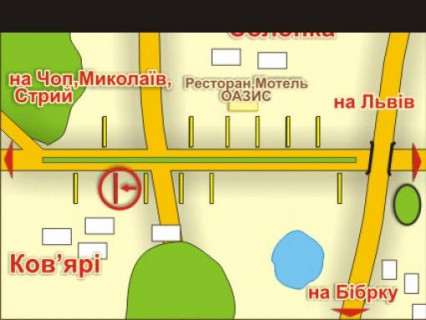 Билборд B в Львове с. Солонка (напрямок до Чопа), місце 8 схема