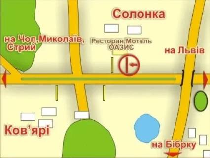 Билборд A в Львове с. Солонка (напрямок до Чопа), місце 3 схема