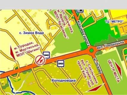 Билборд A в Львове с. Зимна Вода, вул. Івана Богуна, 1 схема