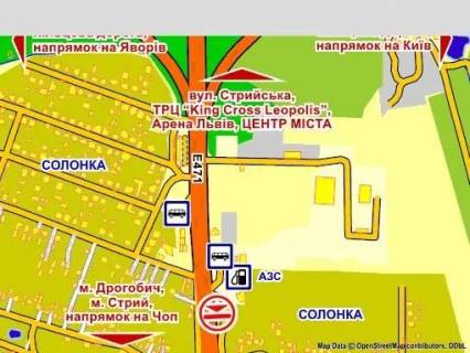 Билборд B в Львове с. Солонка ( біля АЗС "WOG"), 5х12 м схема