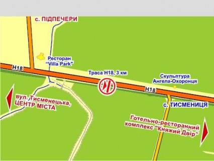 Білборд, Бігборд (Борд)  A у Івано-Франківську с.Тисмениця  (поряд готель " княжий Двір") схема