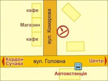 Билборд B в Черновцах вул. Комарова, 6 схема