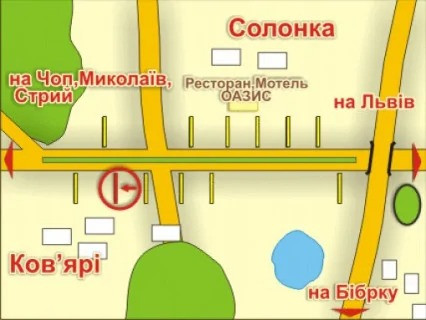 Билборд B в Солонке с. Солонка (напрямок до Чопа), місце 8 схема