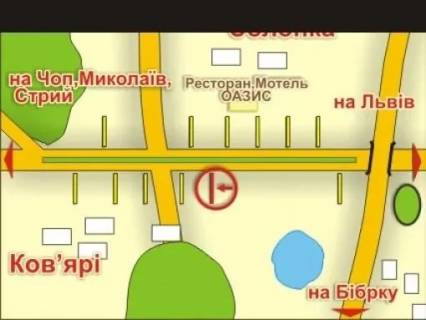 Билборд B в Львове с. Солонка (напрямок до Чопа), місце 11 схема