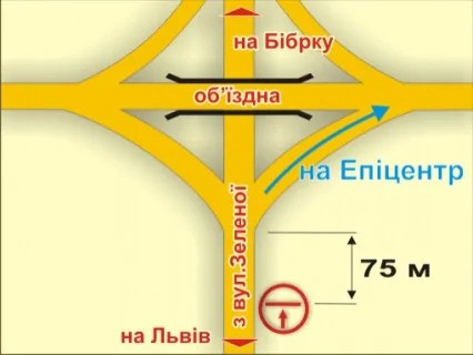 Білборд, Бігборд (Борд)  A у ,  с. Пасіки-Зубрицькі (з вул. Зеленої, у напрямку до об'їзної) схема