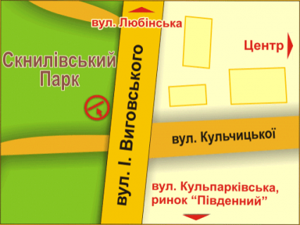 Білборд, Бігборд (Борд)  B у Львові вул. Виговського (навпроти буд. 45) схема