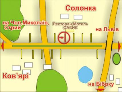 Билборд B в Львове с. Солонка (напрямок до Львова), місце 4 схема