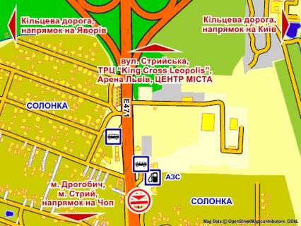 Билборд B в Львове с. Солонка ( біля АЗС "WOG"), 5х12 м схема