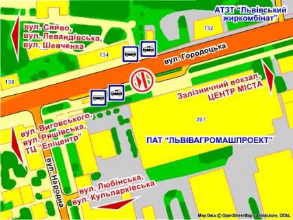Билборд A в Львове вул. Городоцька, 207 схема