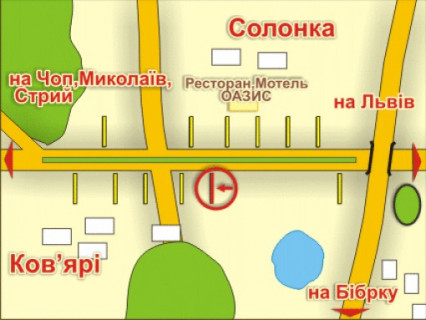 Билборд B в Солонке с. Солонка (напрямок до Чопа), місце 11 схема
