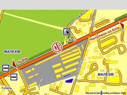 Билборд B в Львове с. Малехів (Київська траса, біля АЗС "WOG"),  5х12 м схема