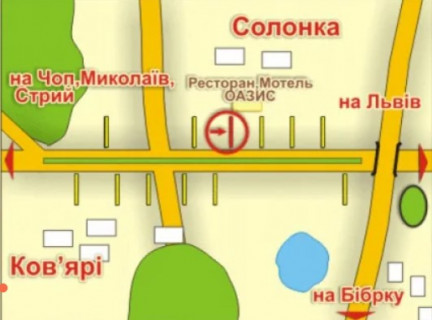 Билборд B в Львове с. Солонка (напрямок до Львова), місце 4 схема