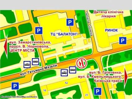 Видеоборд A у Львові 'вул. Мазепи, 12 "Сільпо" ,розмір 2,3 х 3,2 м, екран - 563606 схема