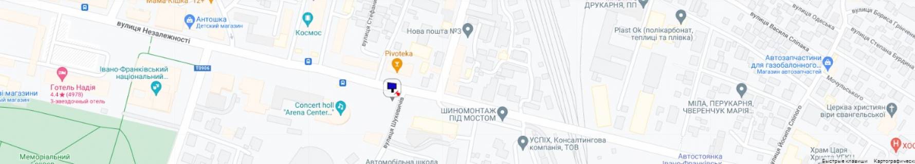 Билборд B в Ивано-Франковске вул. Незалежності – Руставелі схема