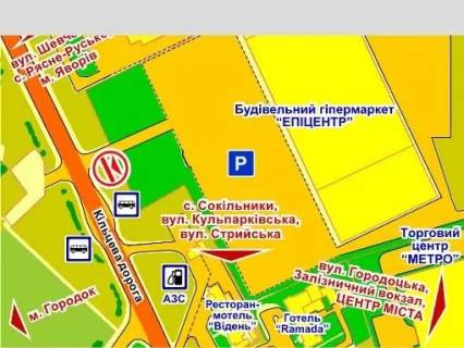 Билборд B в Львове вул. Городоцька, 302 (заїзд на ТЦ "Епіцентр", с. Зимна Вода), місце 9 схема