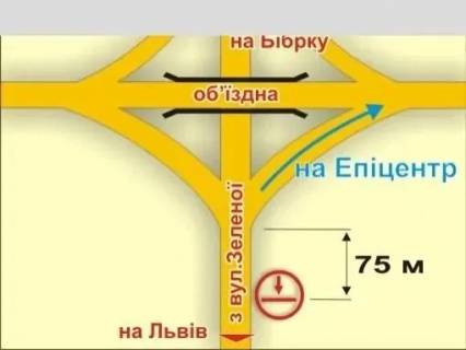 Билборд B в Львове с. Пасіки-Зубрицькі (з вул. Зеленої, у напрямку до міста) схема