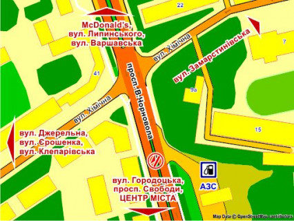 Ситискролл Р/П в Львове пр. Чорновола (навпр. виїзду з АЗС "Львів-Петроль", на р/с, до центру), пакет скролл 3 схема