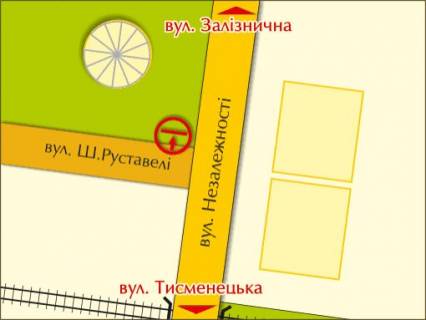 Билборд B в Ивано-Франковске вул. Незалежності – Руставелі схема