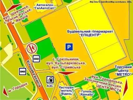 Билборд B в Львове вул. Городоцька, 302 (заїзд на ТЦ "Епіцентр", с. Зимна Вода), місце 9 схема