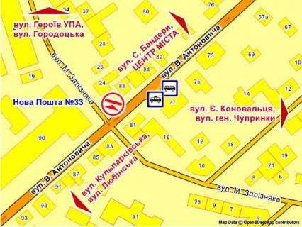 Беклайт B у Львові вул. Антоновича - вул. Залізняка , розмір 2,3 х 3,2 м беклайт схема