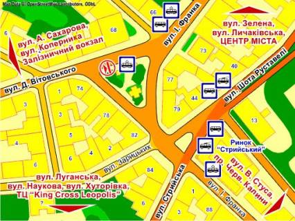 Ситилайт A в Львове пл. Франка (острівець), місце 2 схема