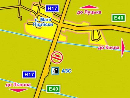 Білборд, Бігборд (Борд)  B у трасах Львіва с. Малі Підліски (Київська траса, напрямок до Львова), конструкція ||, 5х12 м схема