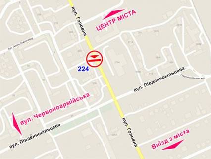 Білборд, Бігборд (Борд)  A у Чернівцях вул. Головна, 224 схема