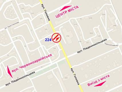 Билборд B в Львове вул. Головна, 224 схема