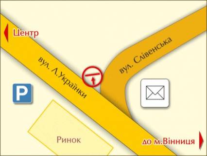 Билборд B в Львове вул. Слівенська – Л. Українки схема