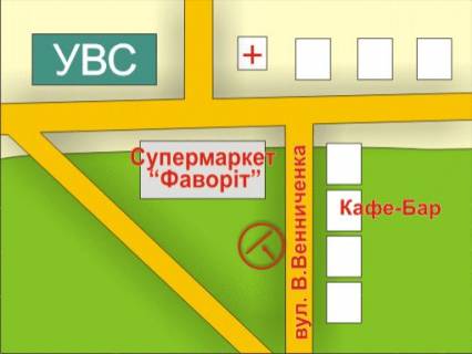 Билборд B в Львове вул. Руська – Винниченка схема