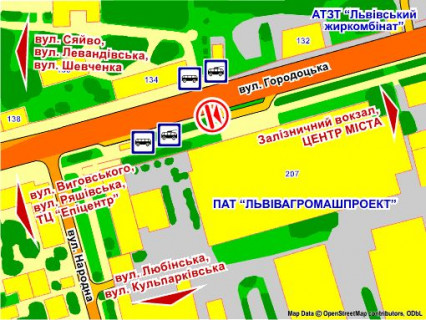 Білборд, Бігборд (Борд)  B у Львові вул. Городоцька, 207 схема
