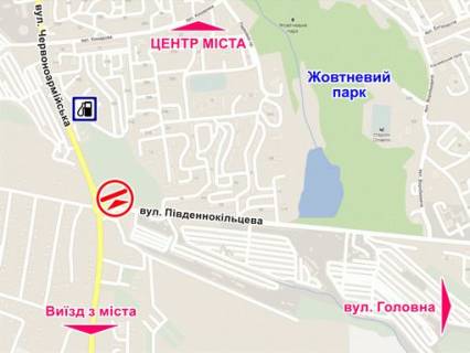 Билборд A в Черновцах вул. Героїв Майдану – Південнокільцева схема