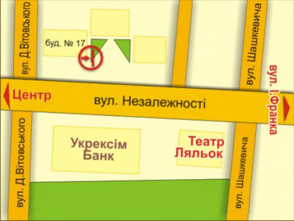 Билборд B в Ивано-Франковске вул. Незалежності, 17 схема