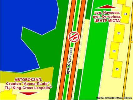 Призма Р/П в Львове вул. Стрийська, 53-55, до центру, призма 2 - 395921 схема