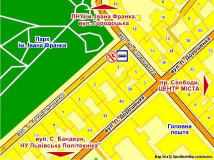 Ситилайт B в Львове вул. Крушельницької, 1, місце 1 схема
