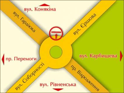 Билборд A в Луцке пр. Соборності – Відродження, справа схема